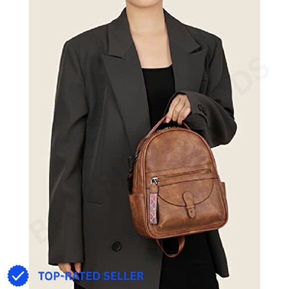 Mini Backpack Purse Designer Leather Cute Small Fashion Handbag Y2K Chic - Picture 4 of 7